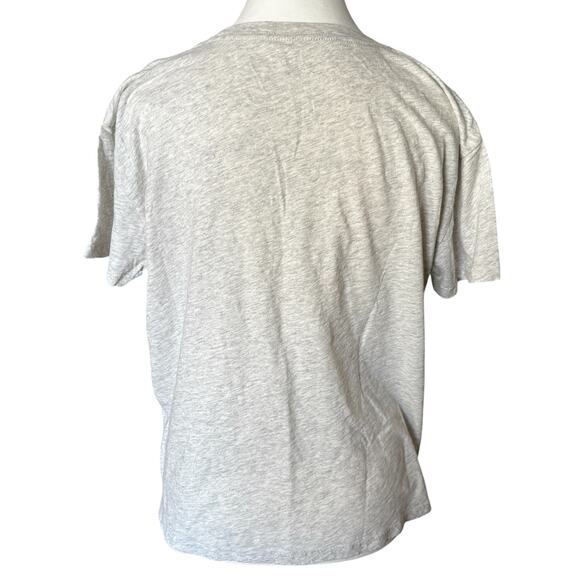 J.Crew T Shirt Womens Medium Alive & Well Print Heathered Gray Crew Neck Shiny - Picture 4 of 8